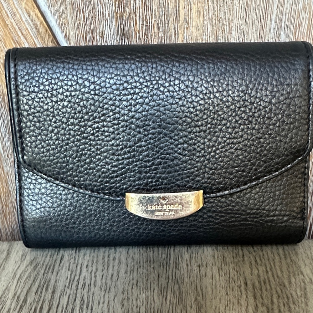 Kate Spade Mulberry Street Callie Pebbled Leather Trifold Wallet